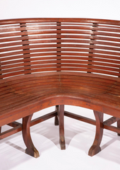 Slatted Back and Seat 'Ferry' Corner Bench With Shaped Legs
