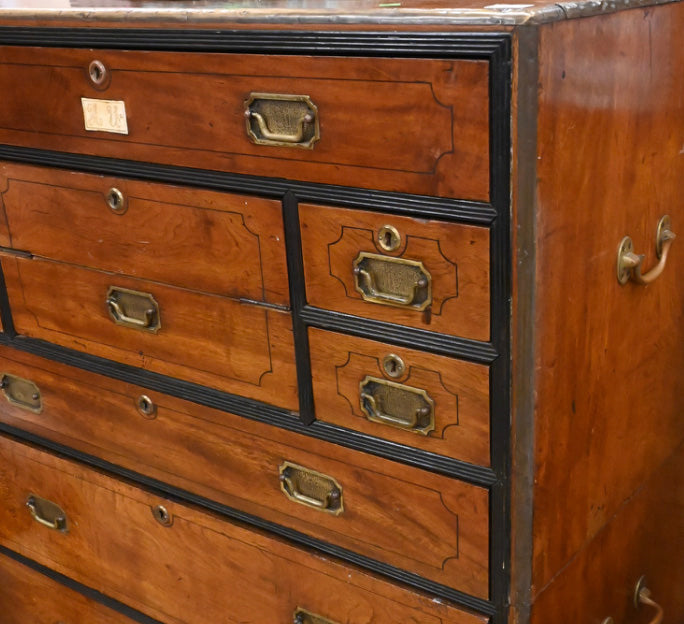 Mahogany Campaign Chest with Desk