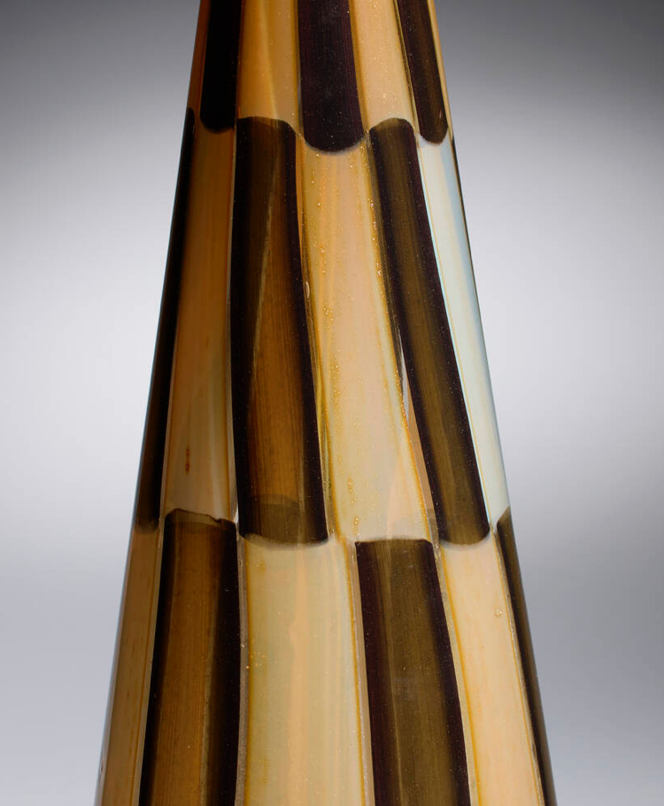 Barovier & Toso Mid Century Glass and Brass Lamp