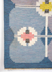 Ingegerd Silow Handwoven Wool Carpet in Rölakan Flatweave Technique