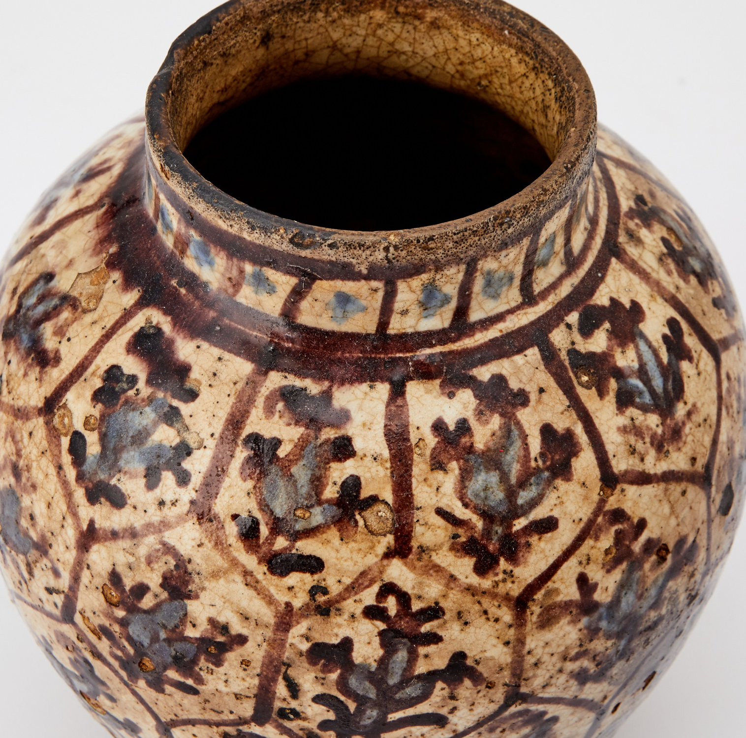 A Glazed Blue and Brown Jar, Mamluk Dynasty, Syria