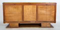 French Cerused Oak Three Door Sideboard with Geometric Motifs, Art Deco