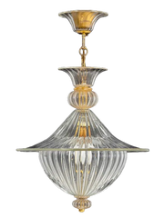 Barovier & Toso Gold-Flecked Glass Chandelier