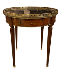 Louis XVI Style Marble Top Mahogany Bouillotte Table