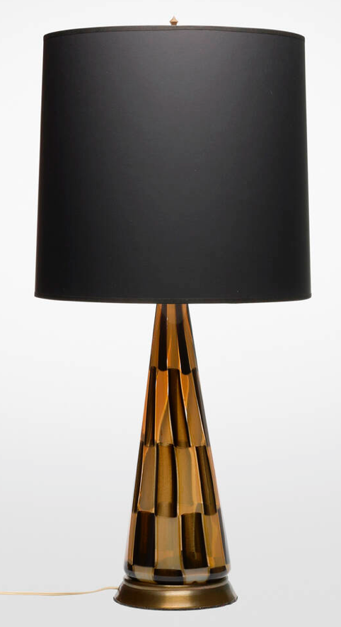 Barovier & Toso Mid Century Glass and Brass Lamp