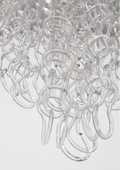 Angelo Mangiarotti Giogali ceiling lamp for Vetreria Vistosi - chromed metal and glass