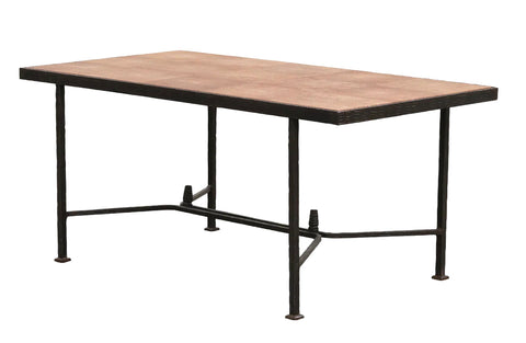 An Edgar Brandt style French Iron and Shagreen Coffee Table