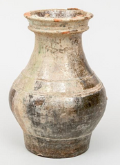 Hu Type Iridescent Grey Glazed Pottery Tomb Jar