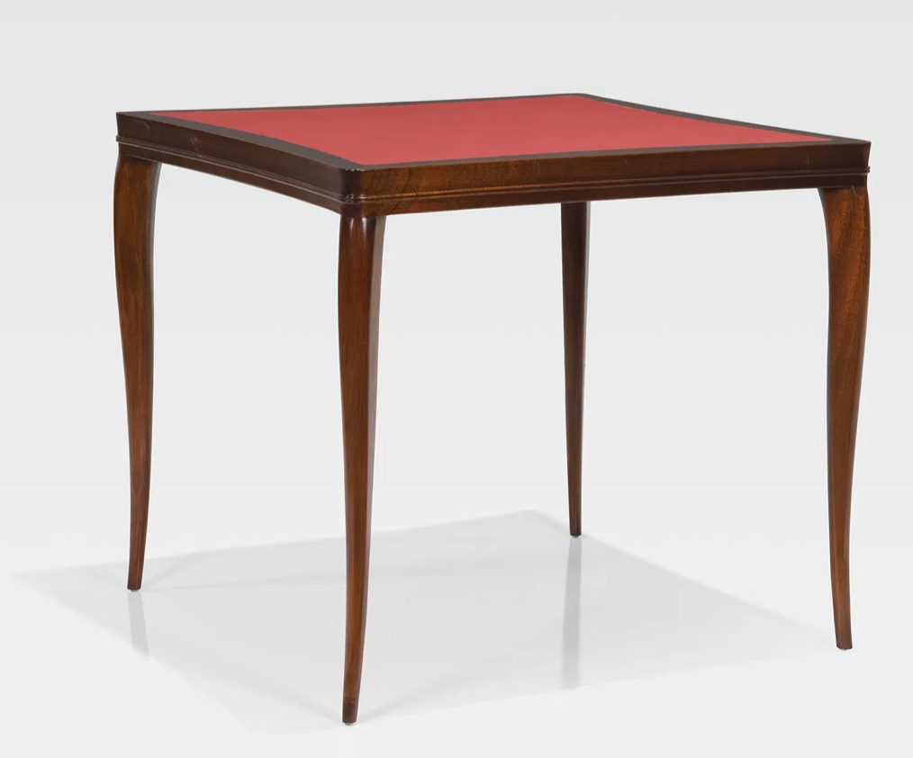 Edward Wormley for Dunbar Mahogany and Leather-Top Game Table