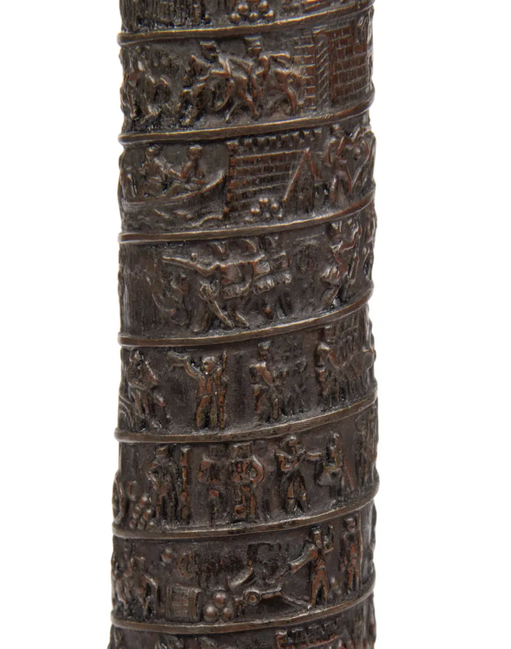 Grand Tour Bronze Model of the Vendôme Column, 19th Century, Mounted on Slate Base