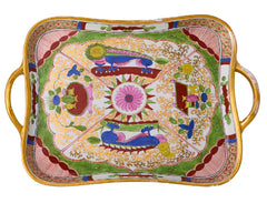 A large Dragons in Compartments Flight + Barr  Porcelain Tray