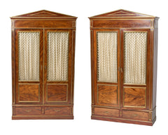 Pair of Empire Brass-Mounted Mahogany Cabinets