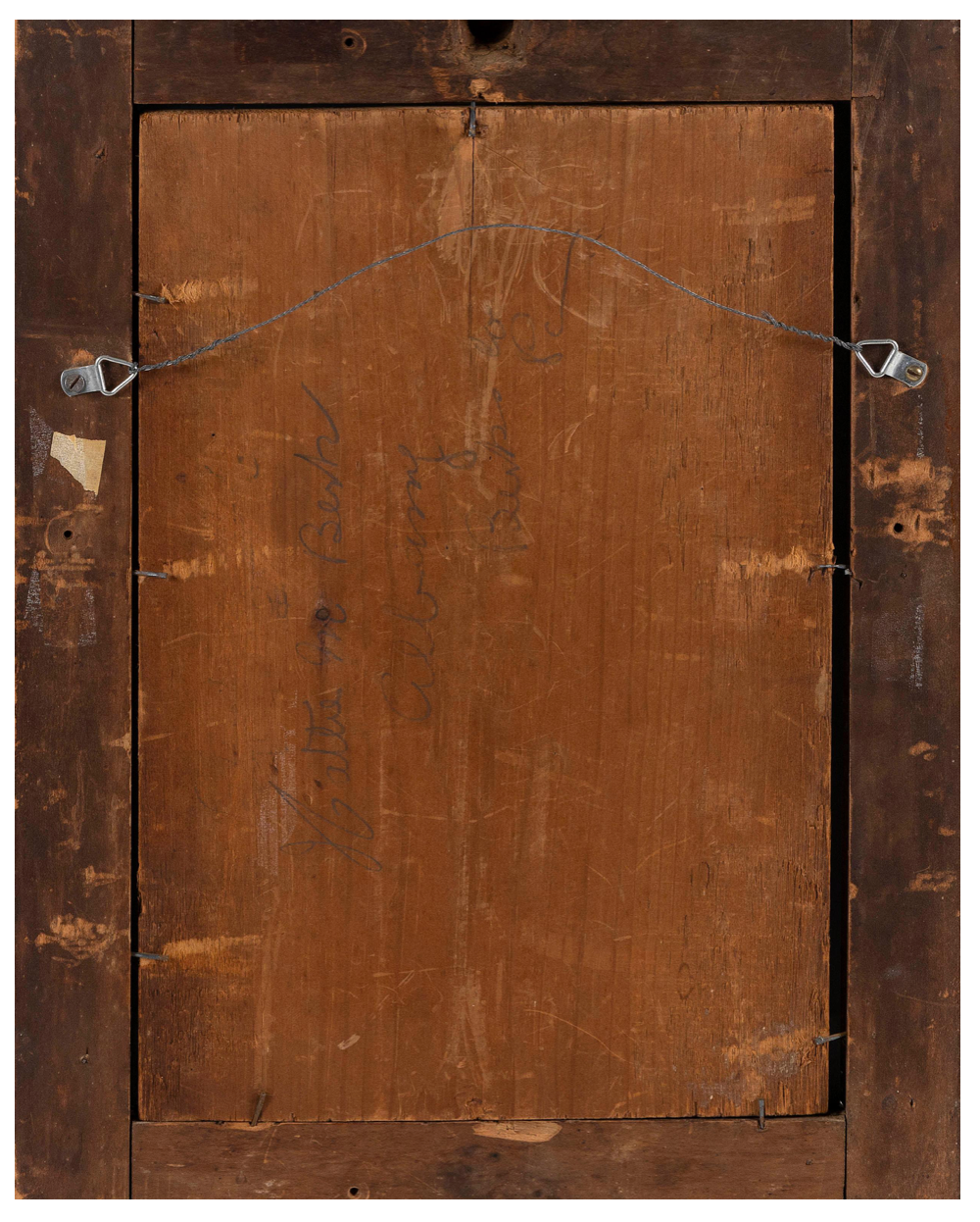 Pennsylvania Tiger Maple Mirror, 19th Century, Signed Hattie Berks, Albany Berks Co.