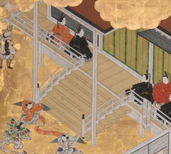 Japanese Meiji Period Two Panel Screen
