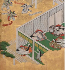 Japanese Meiji Period Two Panel Screen