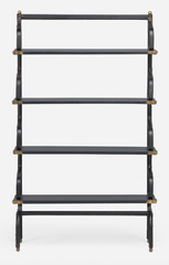 Jacques Adnet stitched leather bookshelf