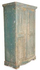Swedish Gustavian Carved and Painted Armoire