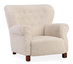 Fritz Hansen Model 1518 Easy Chair in Lambs Wool Upholstery