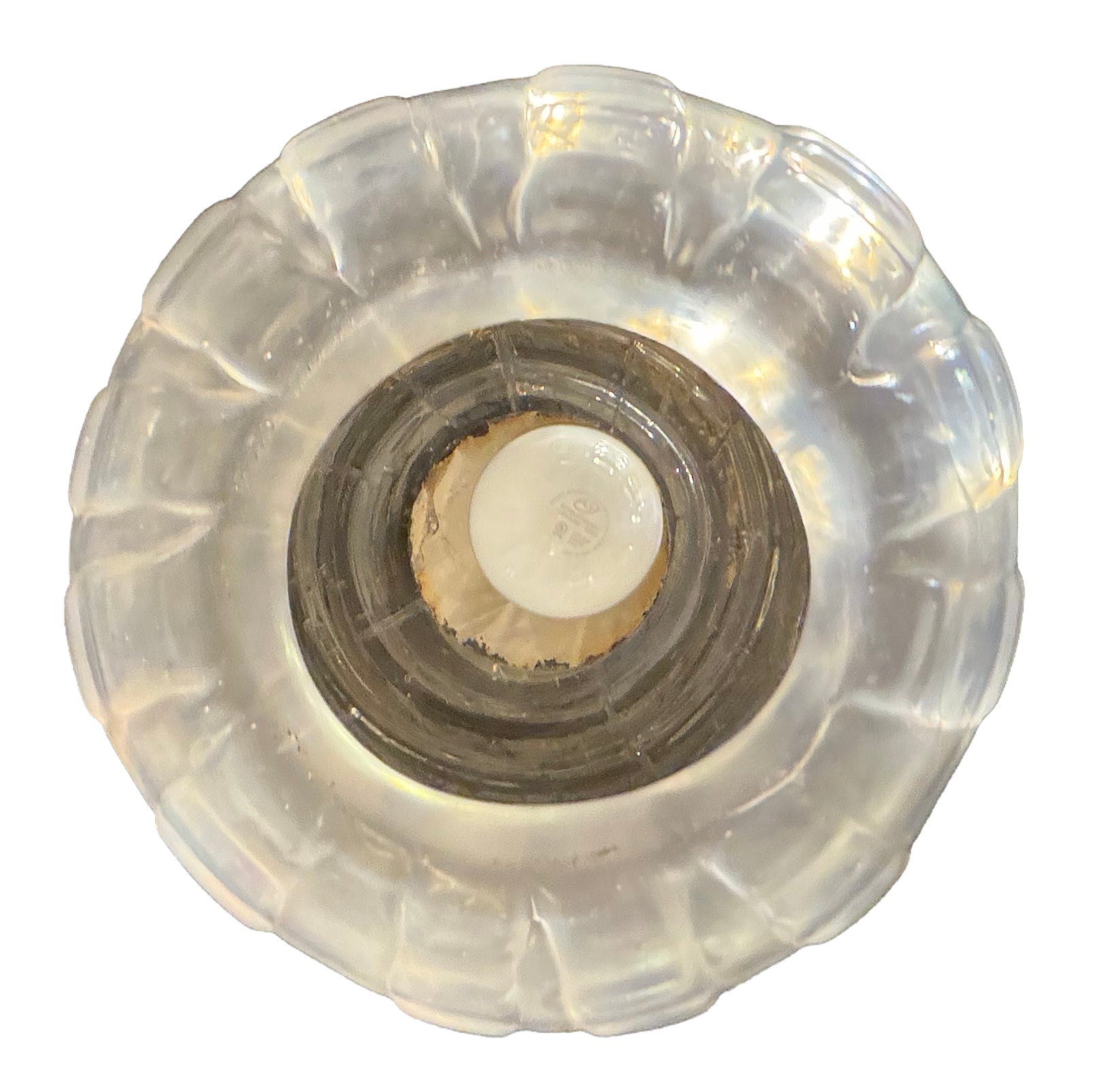 Barovier & Toso suspension lantern, Iridescent crystal, brass rod and canopy