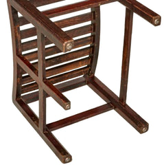 Georgian mahogany slatted stool.