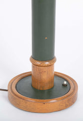 A Leather and Oak Lamp Designed by Paul Dupre-Lafon for Hermes