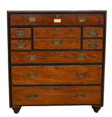 Mahogany Campaign Chest with Desk