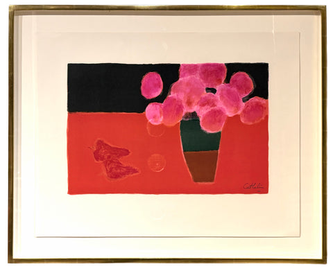 Bernard Cathelin "Bouquet de Roses Au Vase de Moustiers 2" Lithograph