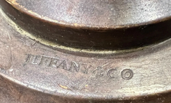 Tiffany & Co. Signed Pair of Bronze Taper Candlesticks