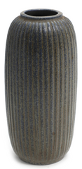 Arne Bang Stoneware Vase with Vertical Grooved Relief