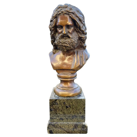 19th Century Italian Grand Tour Bronze Bust of the Roman God Jupiter