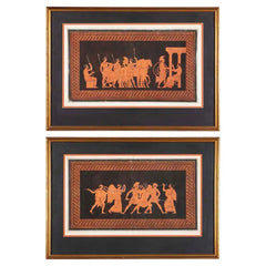 Pair of English 18th Century Sir William Hamilton Framed Greco-Roman Engravings