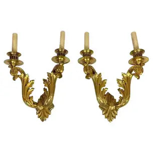 Exceptional Pair of Neoclassical Gilt Bronze Sconces by E.F. Caldwell