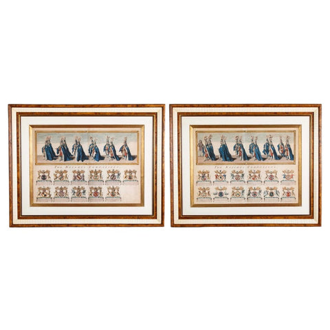 Pair of 19th Century "Knights of Companions" Engravings
