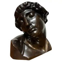 French Grand Tour Bronze Bust of Michelangelo's Dying Slave