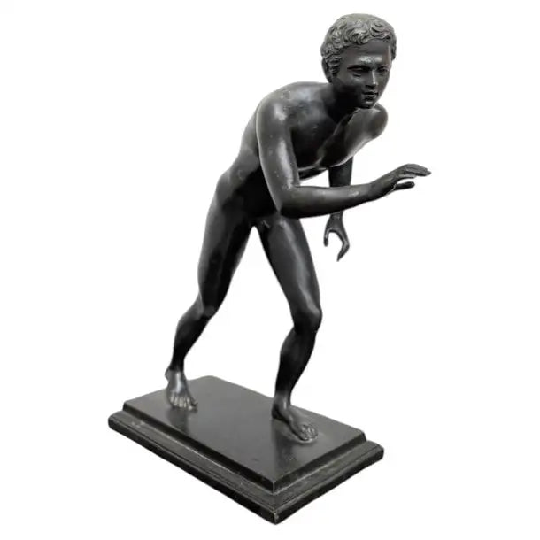Grand Tour Bronze of a Nude Wrestler after the Roman Original from Herculaneum