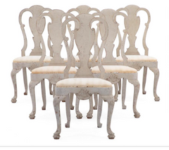 Set of Eight Rococo Style Chairs