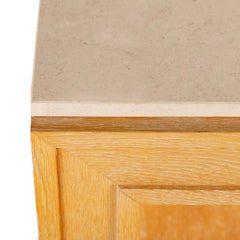A Custom Made Modernist Cerused Beech Console with Travertine Top