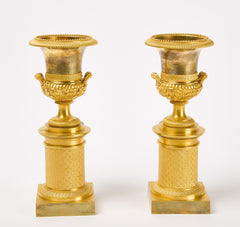 Pair of French Restauration Period Gilt Bronze Cassolettes