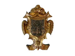 Large 18th Century Spanish Carved & Gilt Wood Armorial Cartouche