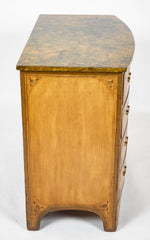 American Federal Bow Front Chest of Drawers with Faux Painted Decoration