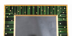 Slatted Green and Smoked Glass Venetian Mirror