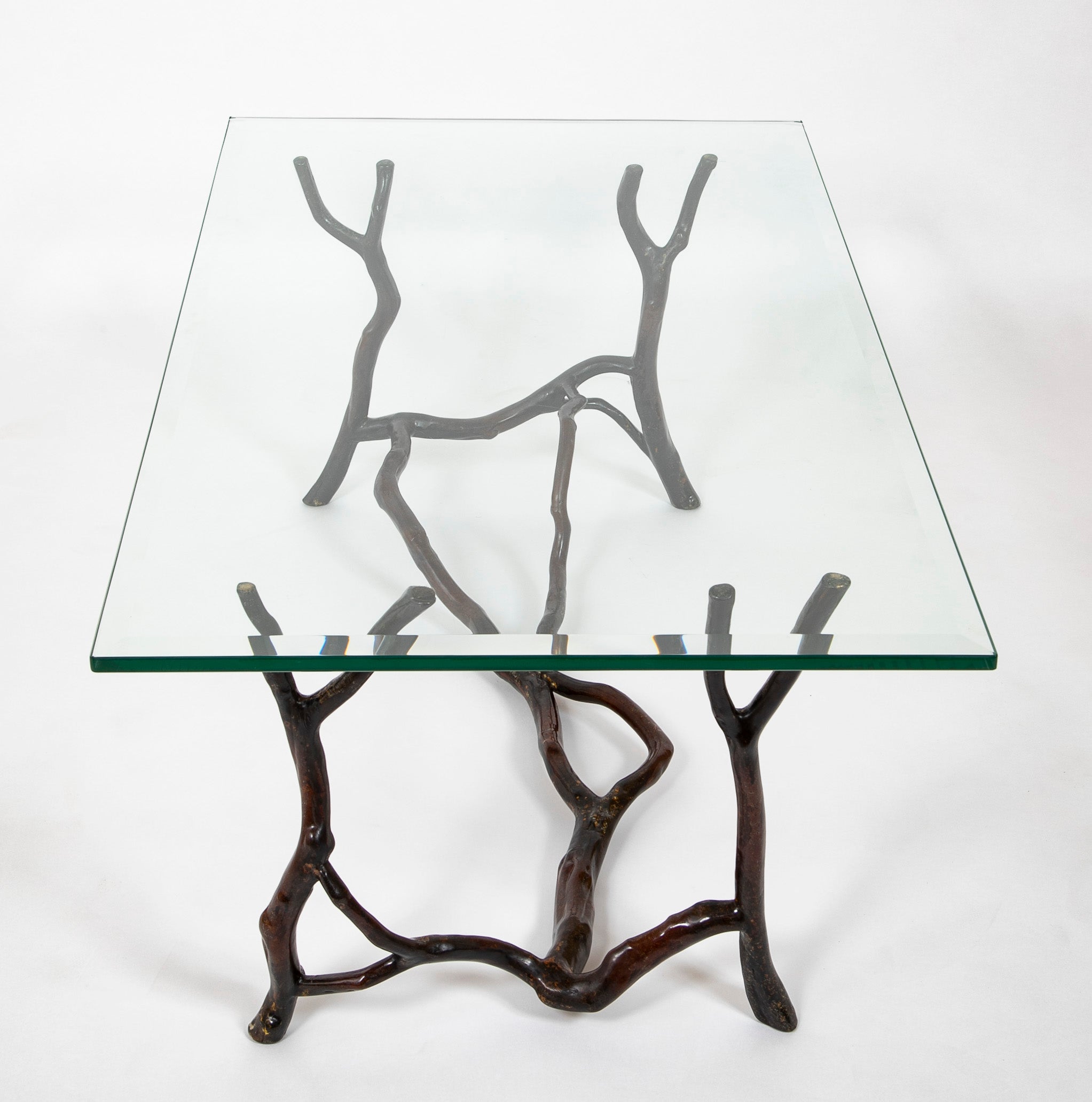 Bronze Frame Coffee Table Attributed To Carl Gillberg
