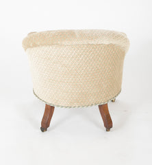 Late Regency Tub Form Upholstered Mahogany Armchair