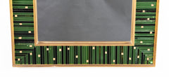 Slatted Green and Smoked Glass Venetian Mirror