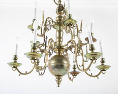 Dutch  Brass Chandelier with Javanese Figural Warrior