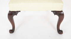 George II Mahogany Side Chair with Foliate Carved Cabriolet Legs on Scroll Feet.