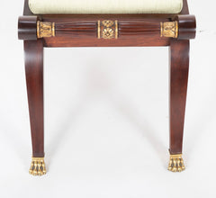 Empire Style Parcel Gilt Mahogany Hall Bench