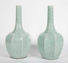 Pair of 19th Century Chinese Guan Type Vases