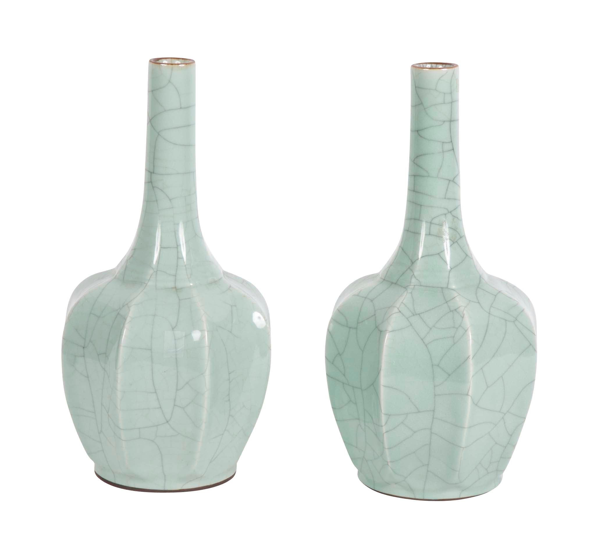Pair of 19th Century Chinese Guan Type Vases