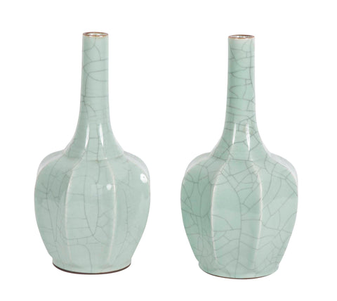 Pair of 19th Century Chinese Guan Type Vases